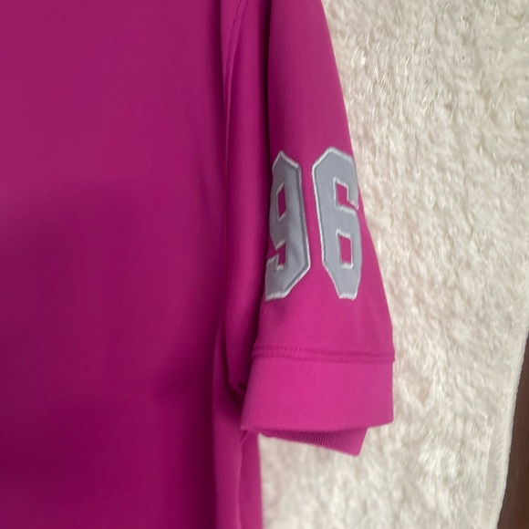 Under Armour pink button polo. Cool wear material. Size  medium. - Picture 6 of 8